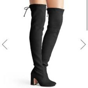 Stuart Weitzman Kirstie 90 Suede Over The Knee Black Boots